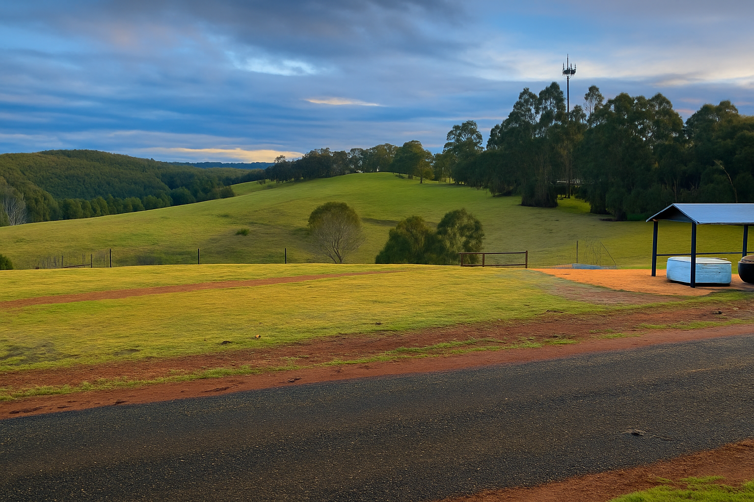 Guests relaxing by a bonfire with live music